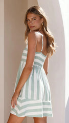 Baylee Mini Dress - Sage Stripe