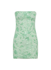 Moorey Beaded Mini Dress - Sage
