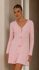 Catarina Long Sleeve Mini Dress - Pink