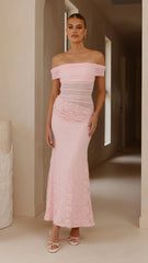 Tiarna Off The Shoulder Maxi Dress - Pink