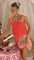 Gianna Mini Dress - Positano Red