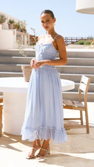 Halo Maxi Dress - Blue / White