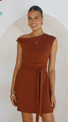Gem Mini Dress - Brown