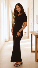 Aliyah Knit Maxi Dress - Black