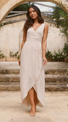 Pamela V Neck Maxi Dress - Ivory