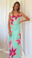 Nina Maxi Dress - Green Paradise