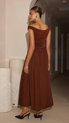 Immy Midi Dress - Brown