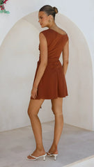 Gem Mini Dress - Brown