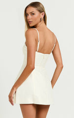 Carolina Scoop Neck Fit & Flare Mini Dress – Off-White Statement Silhouette