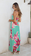 Nina Maxi Dress - Green Paradise