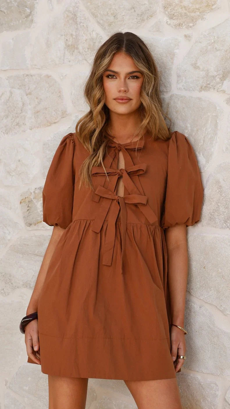 Arana Mini Dress - Chocolate