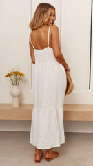 Avalia Linen Maxi Dress - White