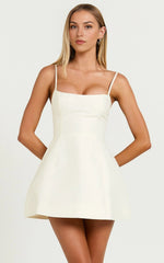Carolina Scoop Neck Fit & Flare Mini Dress – Off-White Statement Silhouette